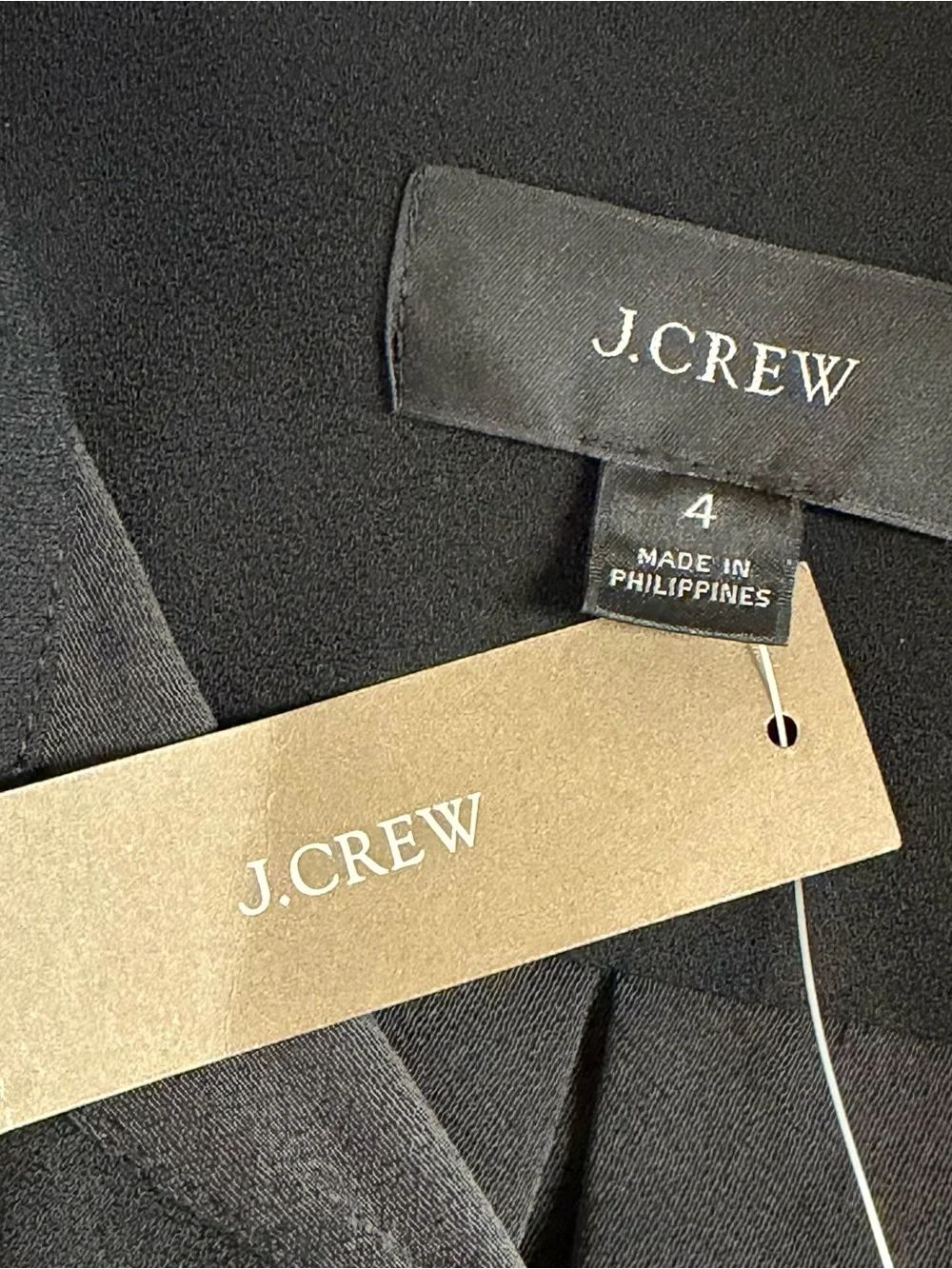 NWT! J. Crew Black Button-Front Midi Dress in 365 Crepe. Size 4.
